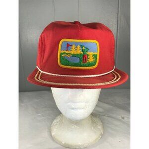 Vintage 80's Golf Golfer Patch Rope Made USA snapback hat cap